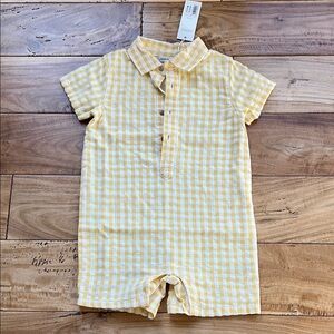 Janie and Jack Yellow Gingham 18-24 months Romper